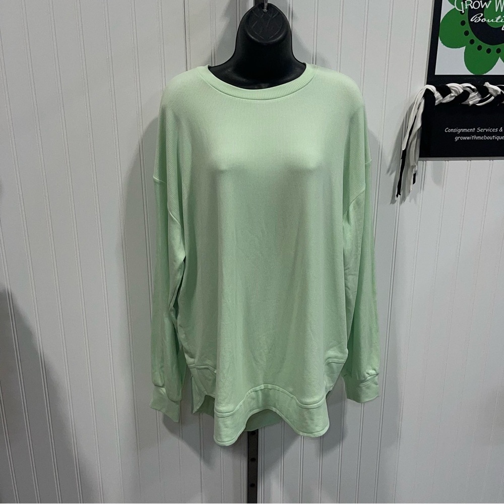 Lime Green Relaxed Fit Long Sleeve Sweatshirt large